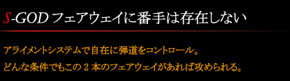 アライメントシステムで自在に弾道をコントロール。
どんな条件でもこの2本のフェアウェイがあれば攻められる。